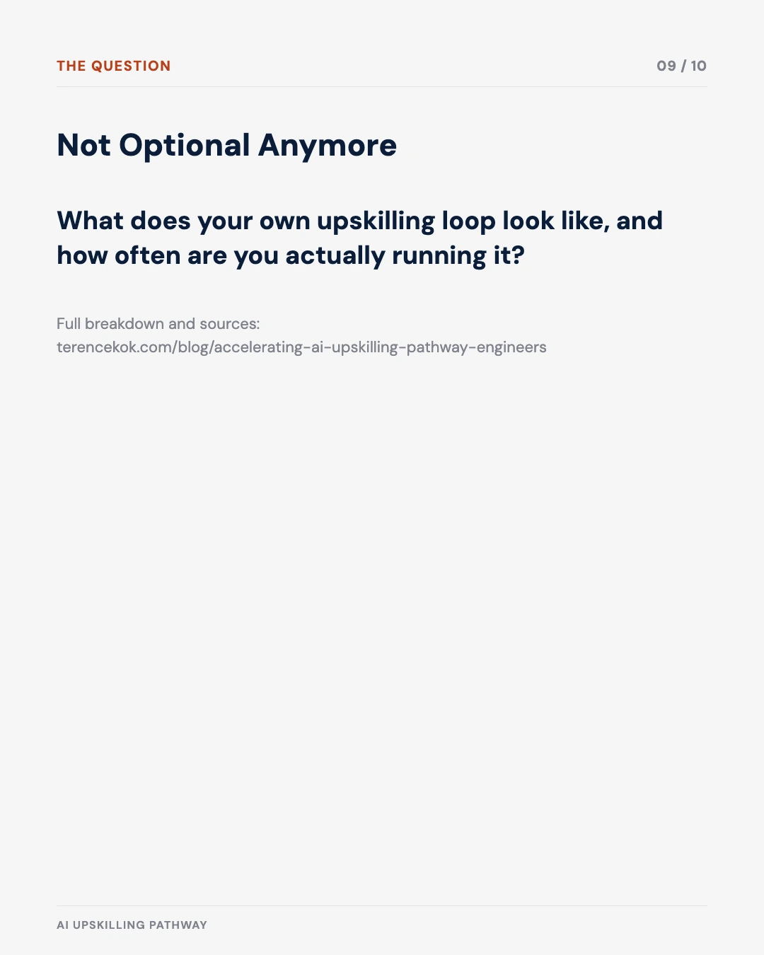 Carousel slide 9: closing question on your own upskilling loop
