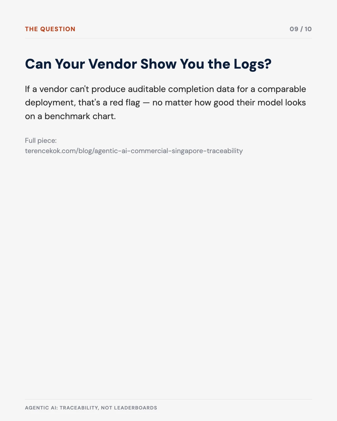 Carousel slide 9: can your vendor show you the logs