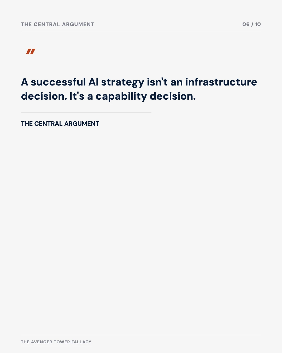 Carousel slide 6: quote, a successful AI strategy is a capability decision