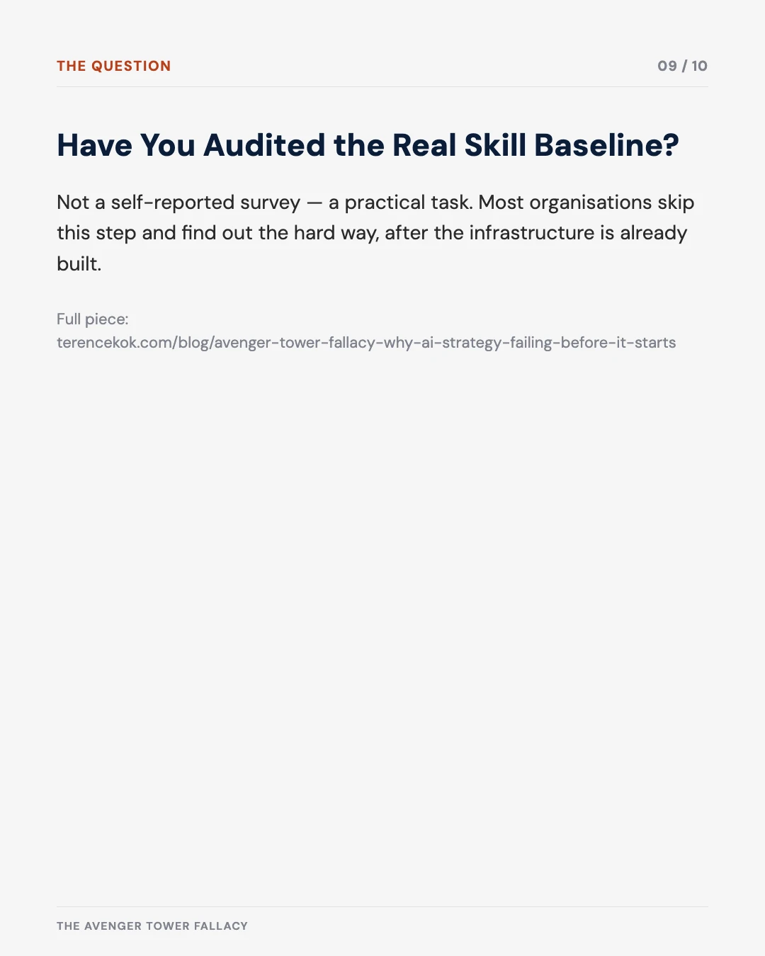 Carousel slide 9: have you audited the real skill baseline