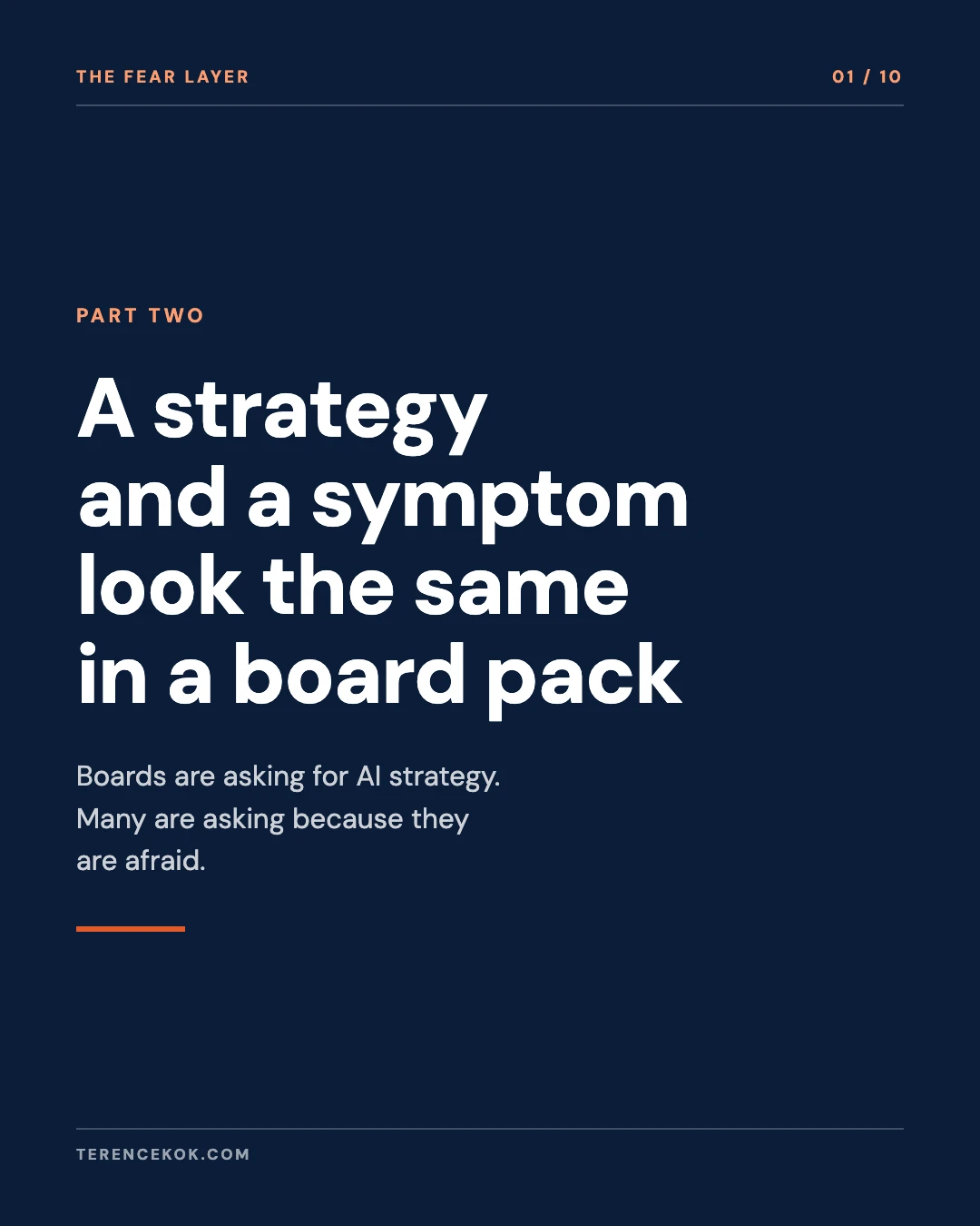 Carousel slide 1: cover, a strategy and a symptom look the same in a board pack