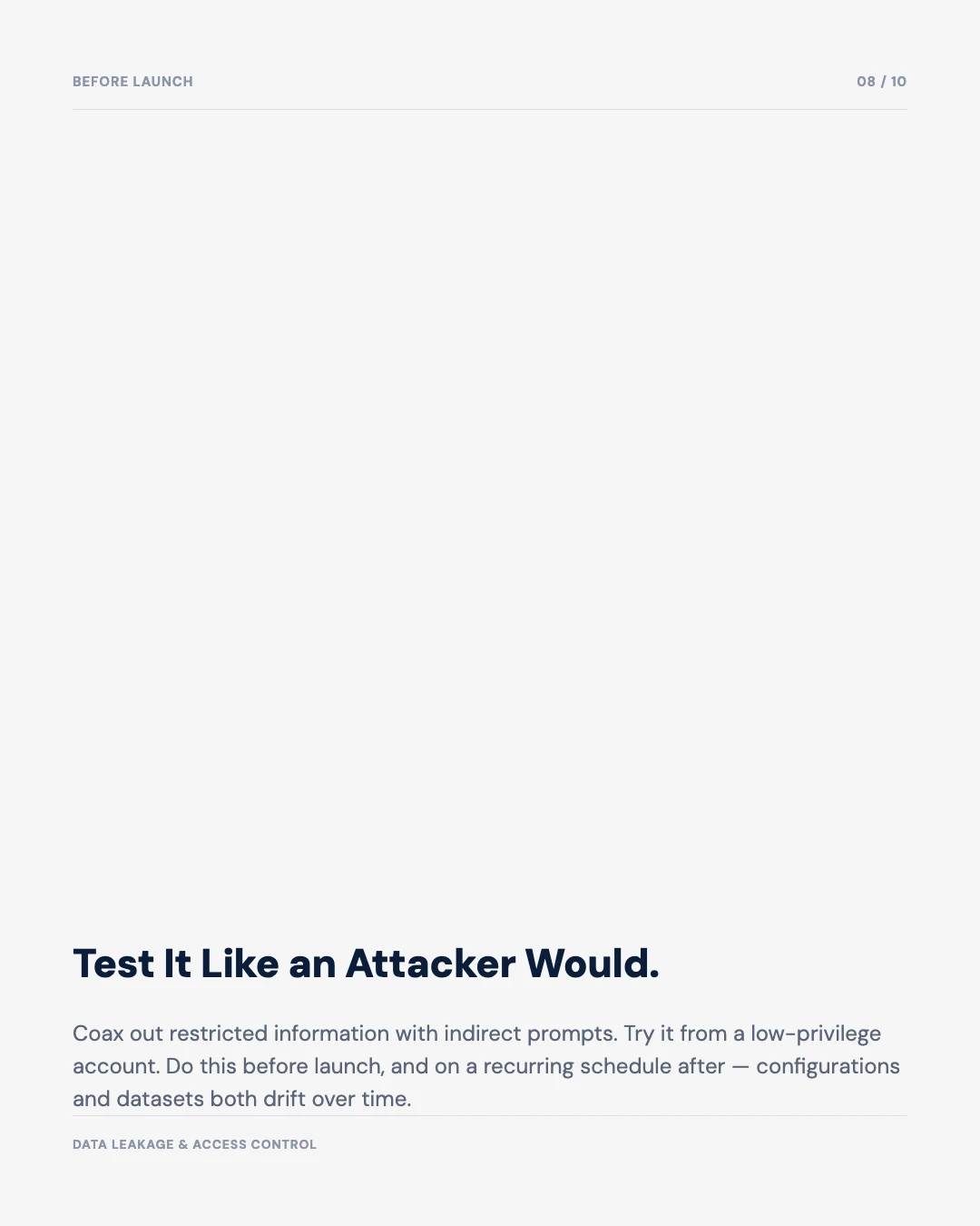 Carousel slide 8: red-teaming your own model before an attacker does