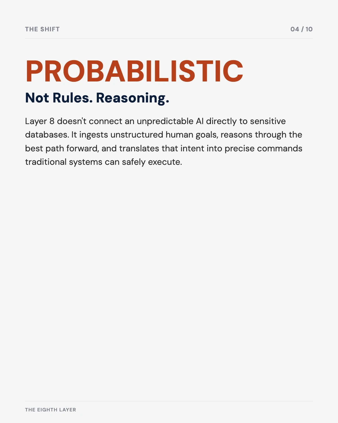Carousel slide 4: Probabilistic, not rules, reasoning