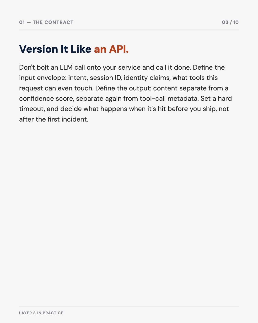 Carousel slide 3: Version It Like an API