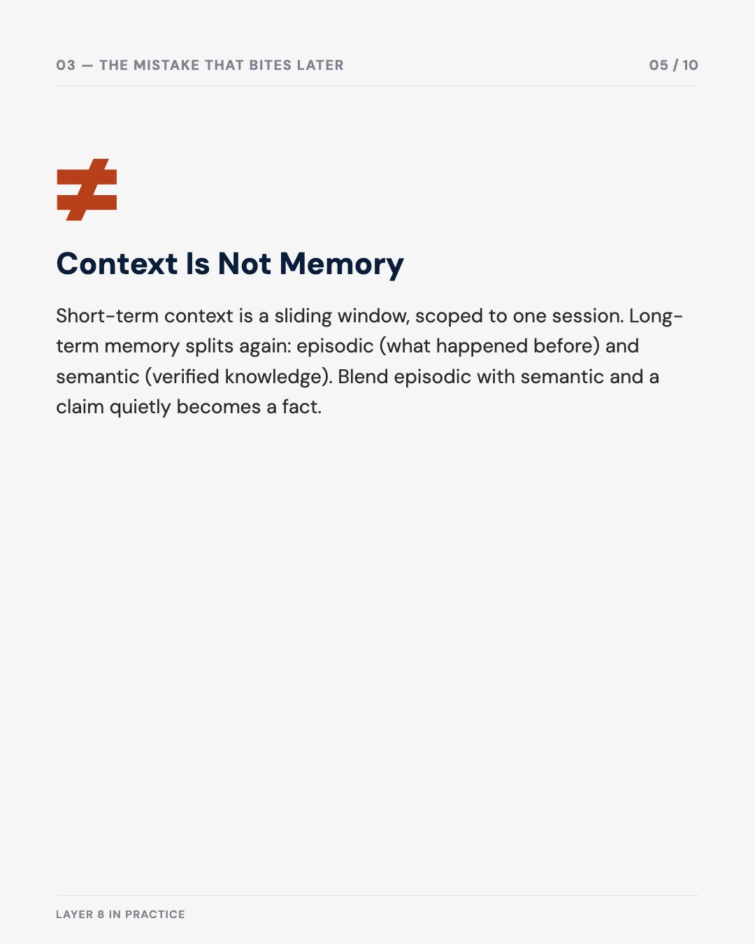 Carousel slide 5: Context Is Not Memory