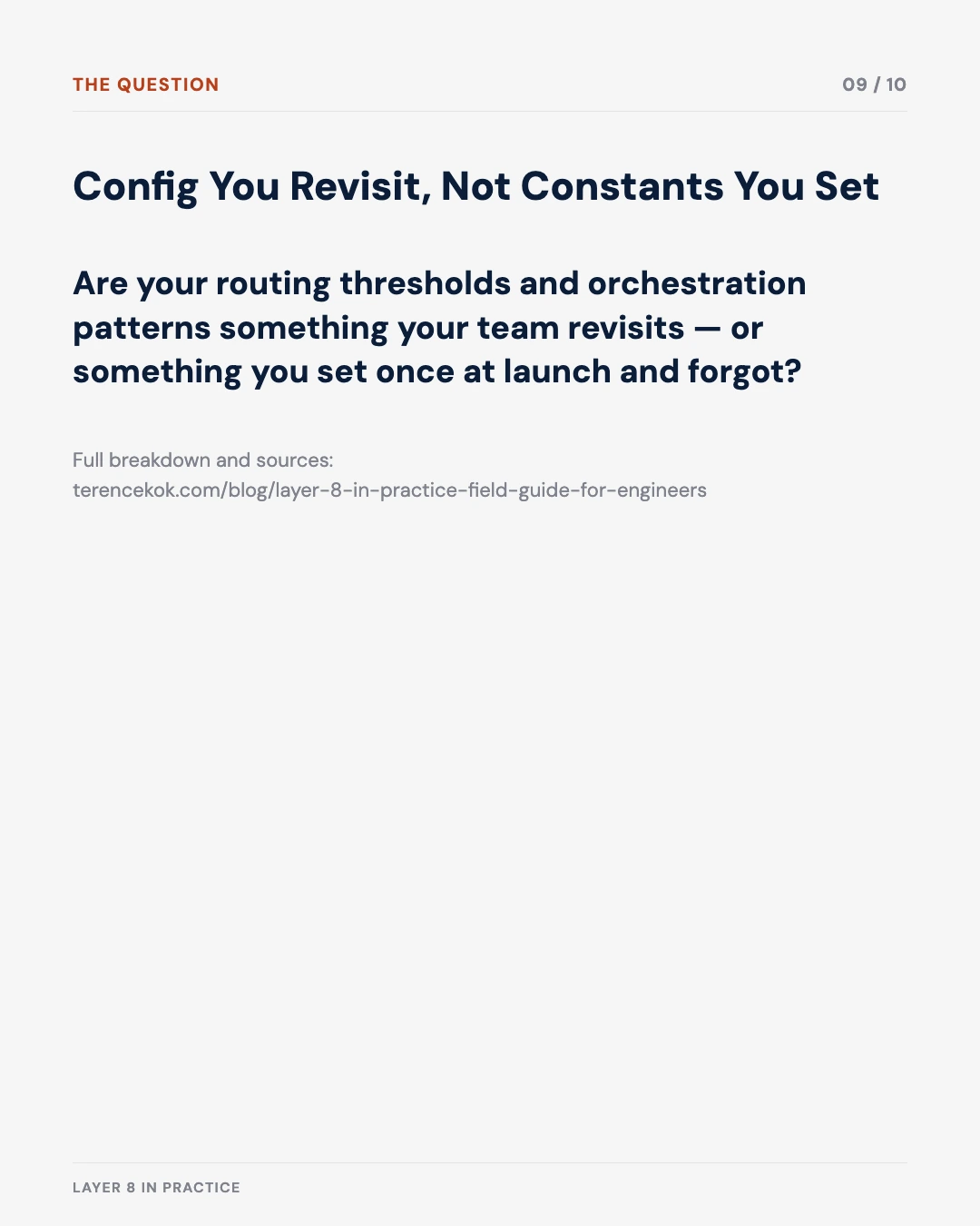 Carousel slide 9: closing question on revisiting routing thresholds