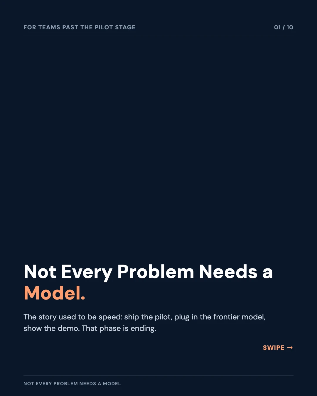 Carousel slide 1: cover, not every problem needs a model
