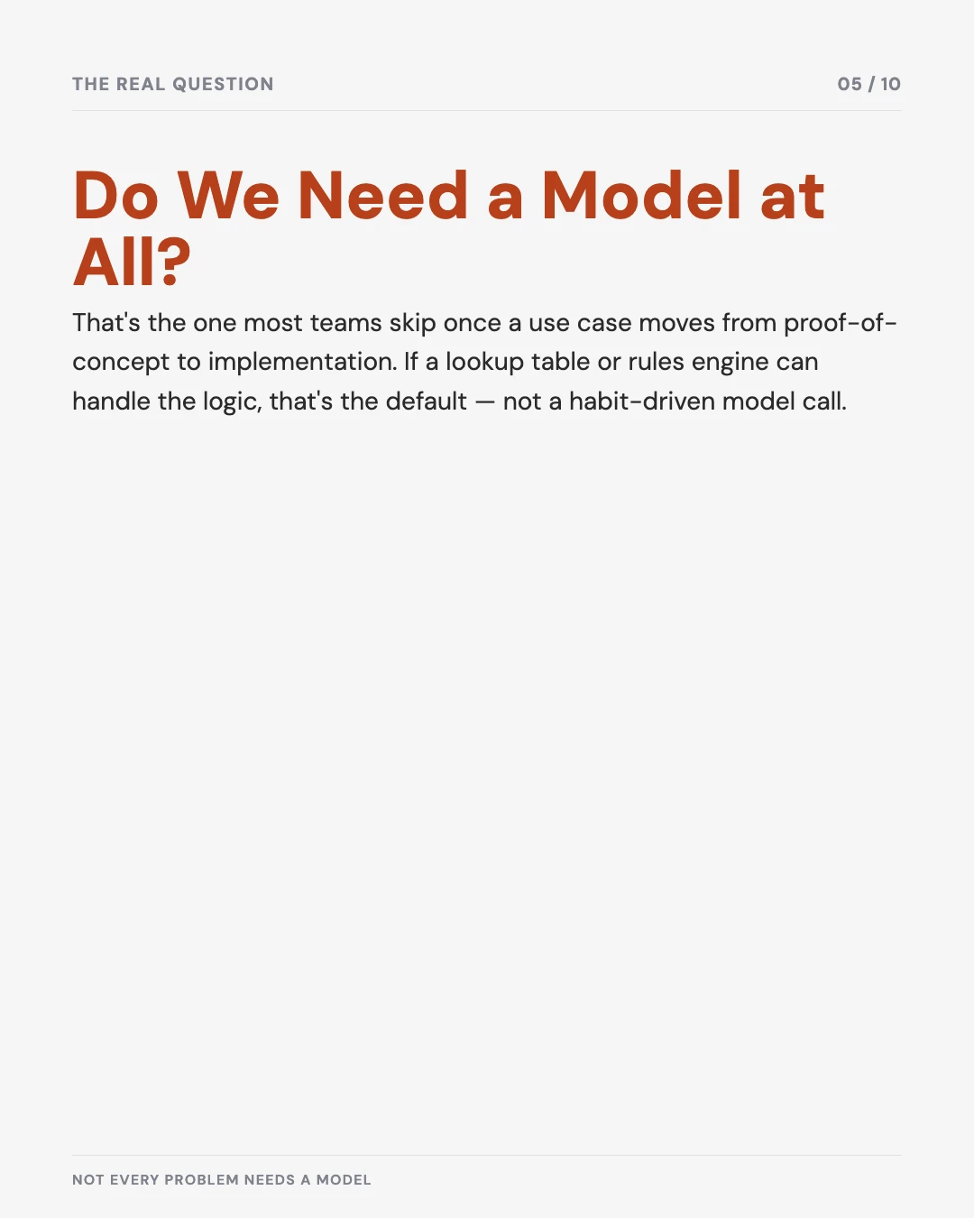 Carousel slide 5: do we need a model at all