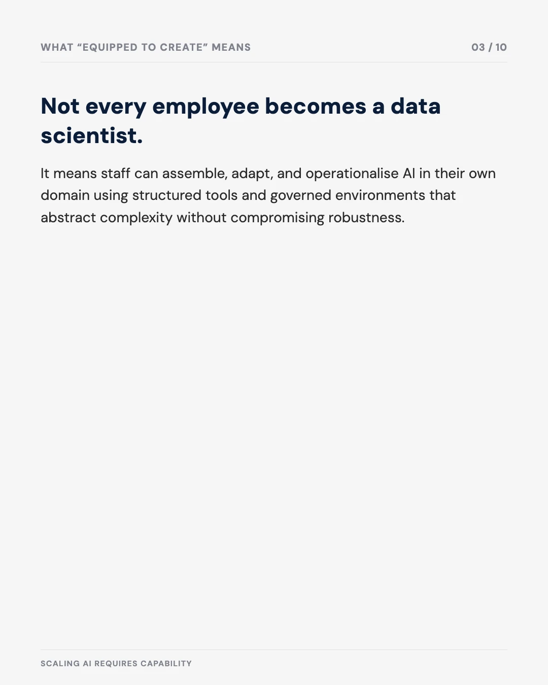 Carousel slide 3: not every employee becomes a data scientist