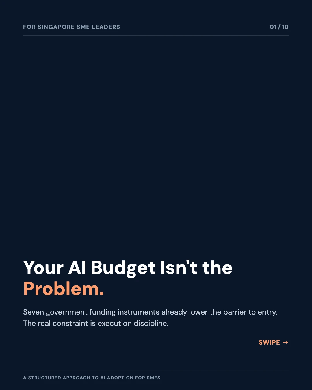 Carousel slide 1: cover, your AI budget isn't the problem