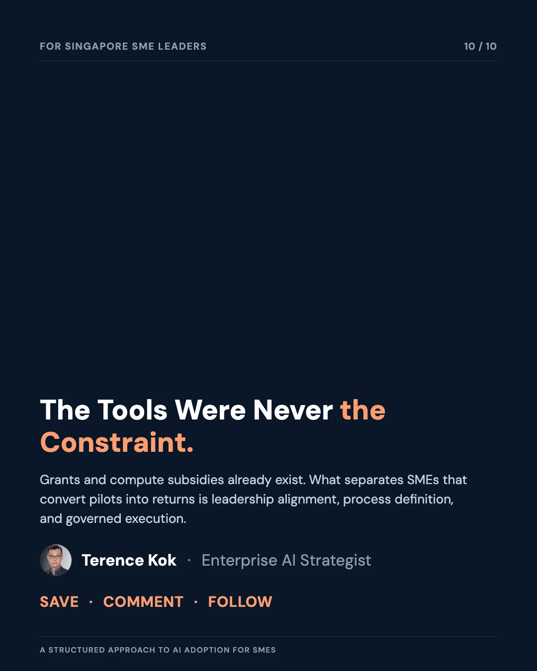 Carousel slide 10: closing, the tools were never the constraint