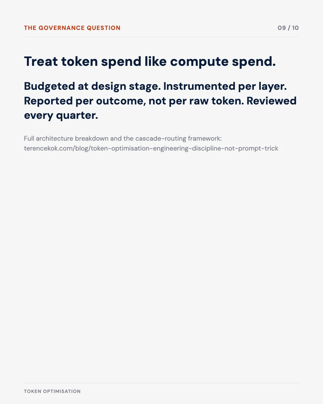 Carousel slide 9: treat token spend like compute spend