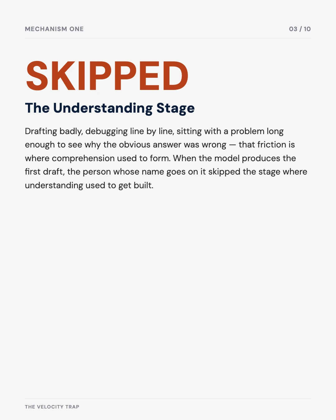 Carousel slide 3: Skipped, the understanding stage