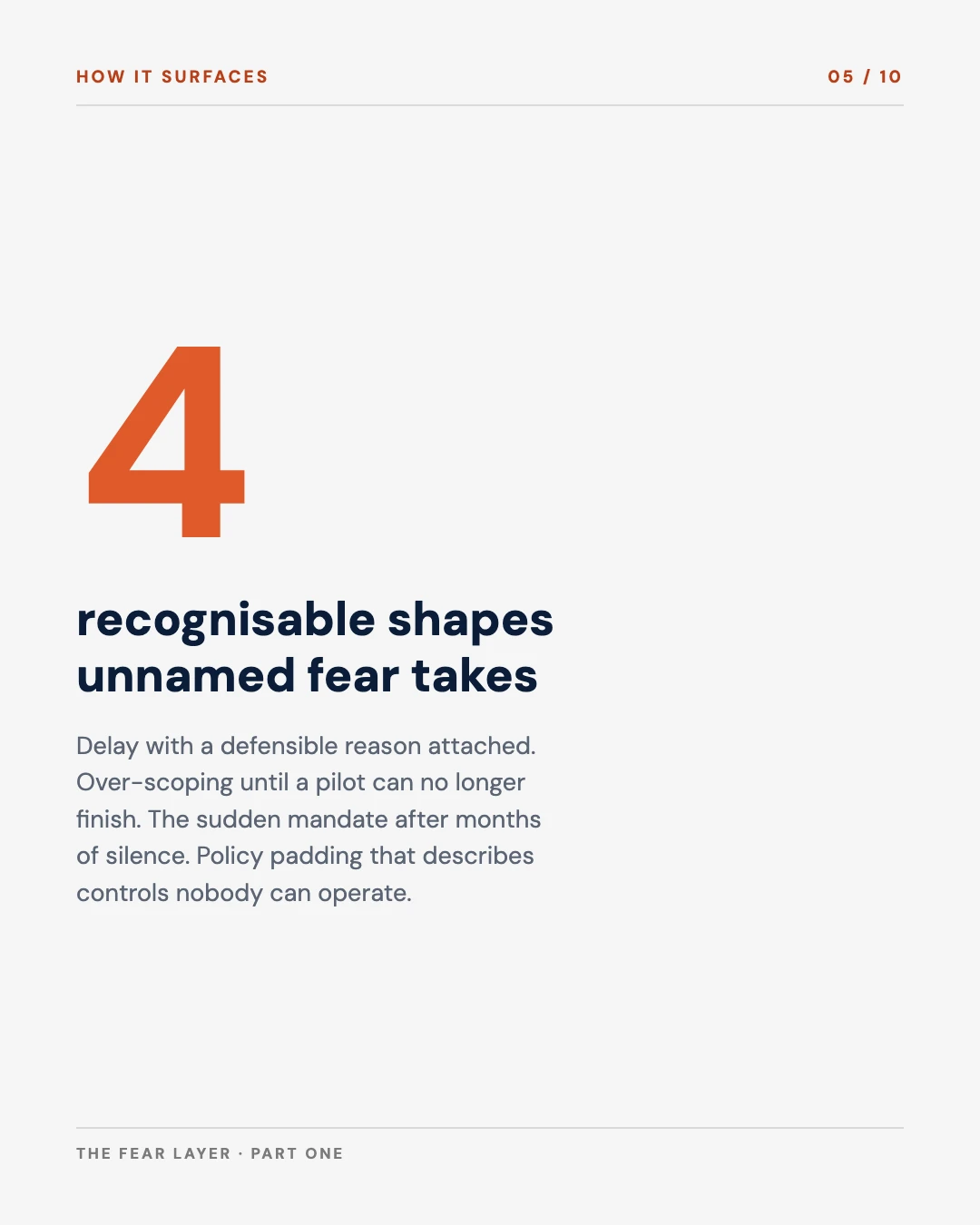 Carousel slide 5: four recognisable shapes unnamed fear takes