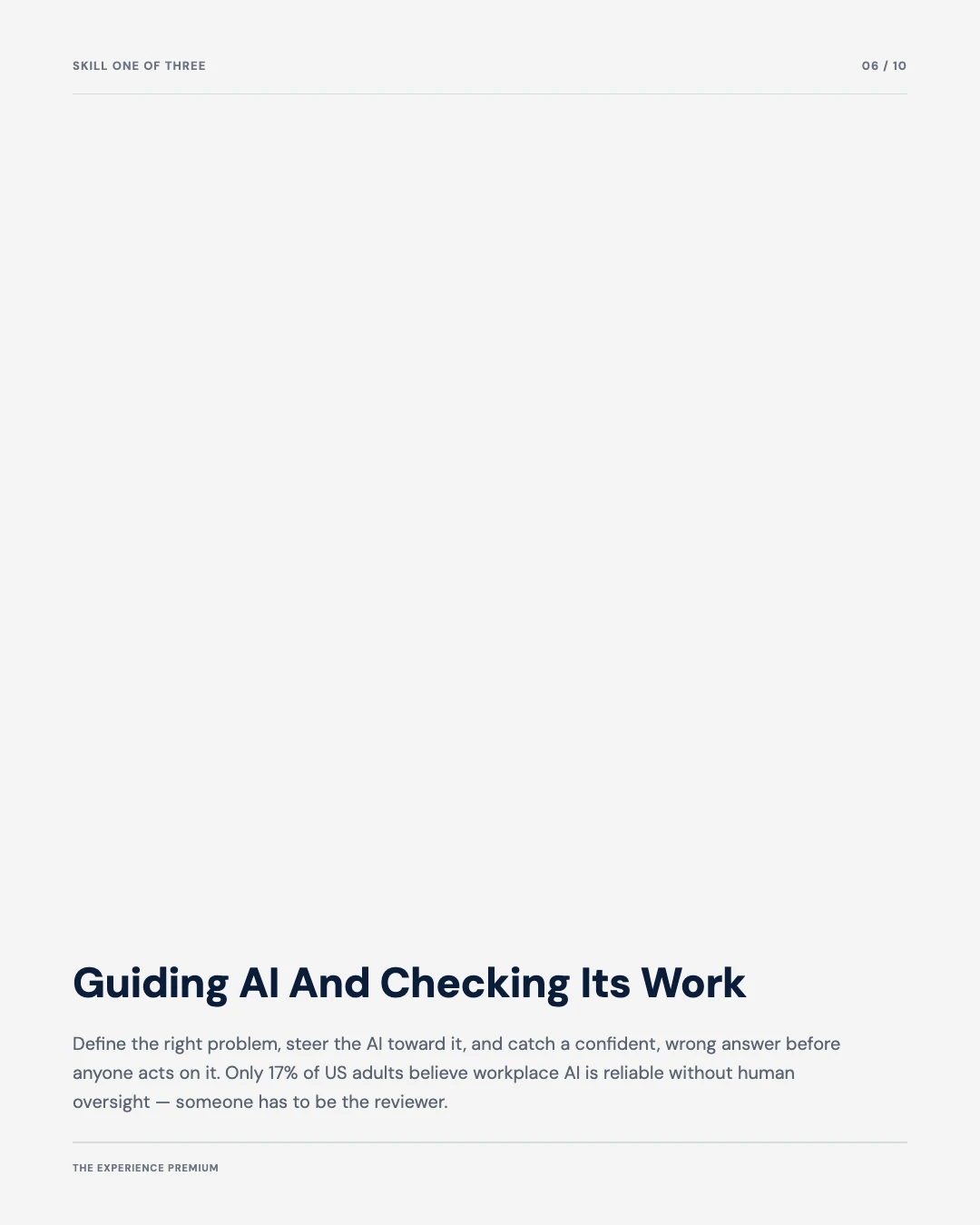 Carousel slide 6: skill one, guiding AI and checking its work