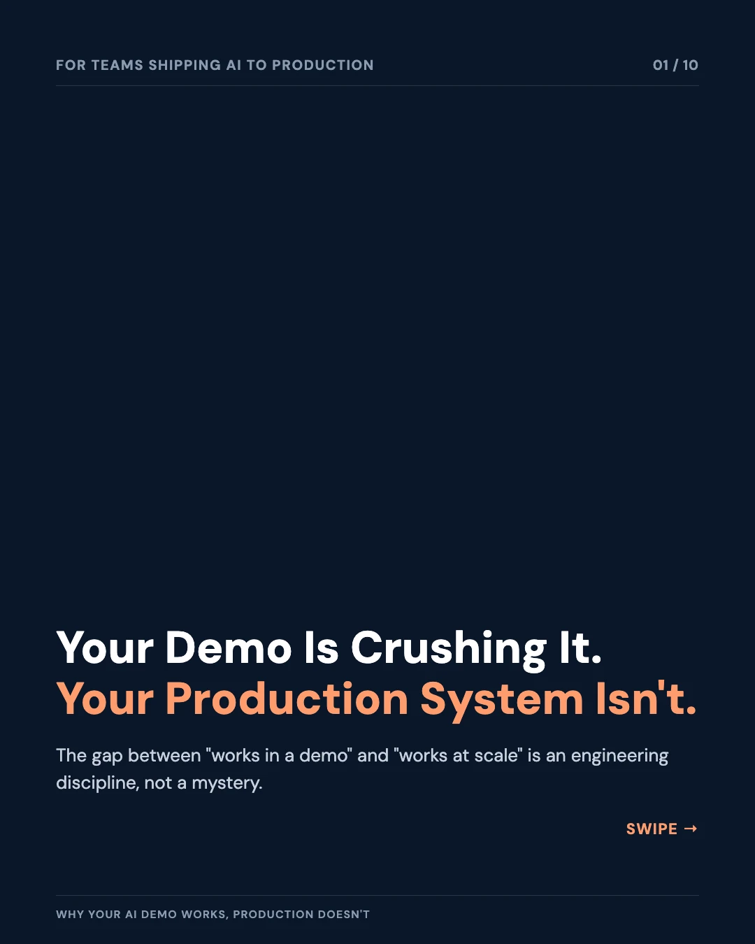 Carousel slide 1: your demo is crushing it, your production system isn't