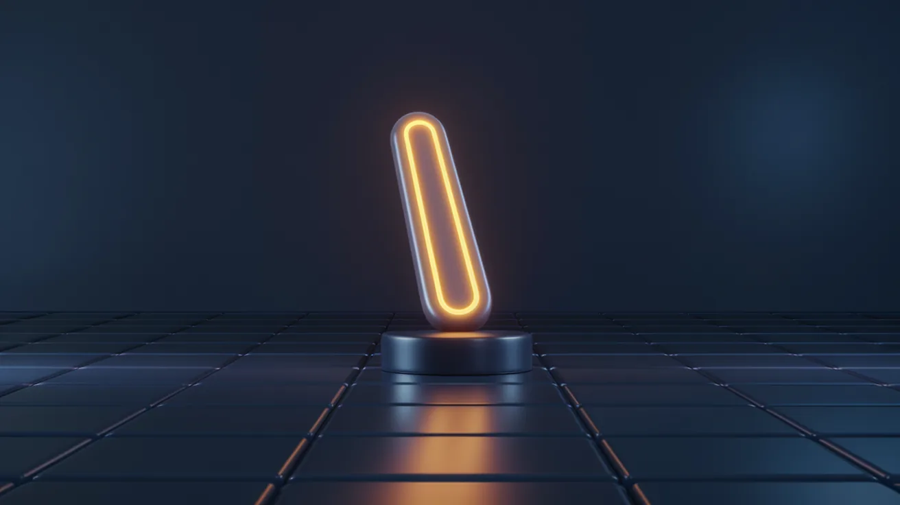 Glowing orange override lever raised on a pedestal, representing a human escalation pathway